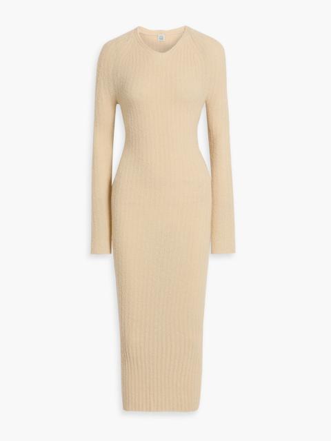 TOTEME Ribbed bouclé-knit wool-blend midi dress