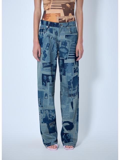 Jean Paul Gaultier Jean Paul Gaultier Women Newspaper Print Jeans
