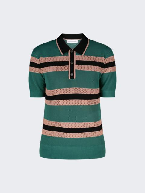 Dries Van Noten Mercy Stripe Polo Pine