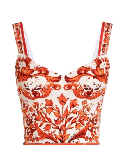 Dolce & Gabbana Dolce & Gabbana Women Maiolica Print Silk Top