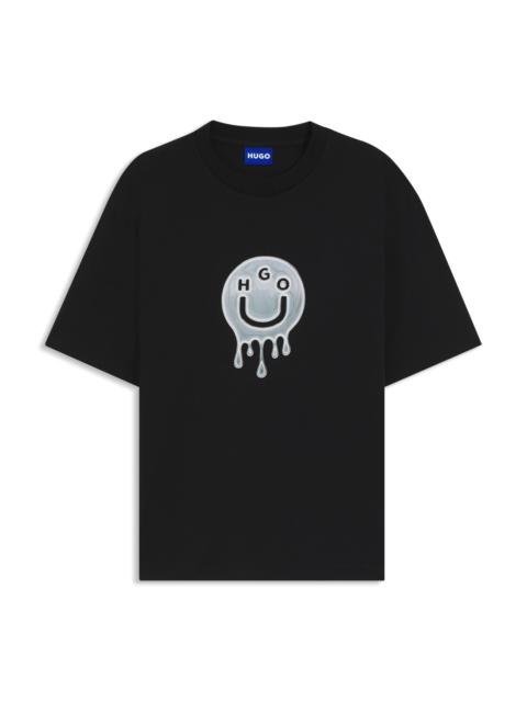 HUGO ALL-GENDER COTTON-JERSEY T-SHIRT WITH GRAPHIC PRINT