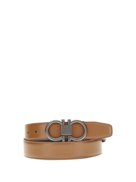 FERRAGAMO Ferragamo Reversible Leather Gancini Belt Cowhide Men