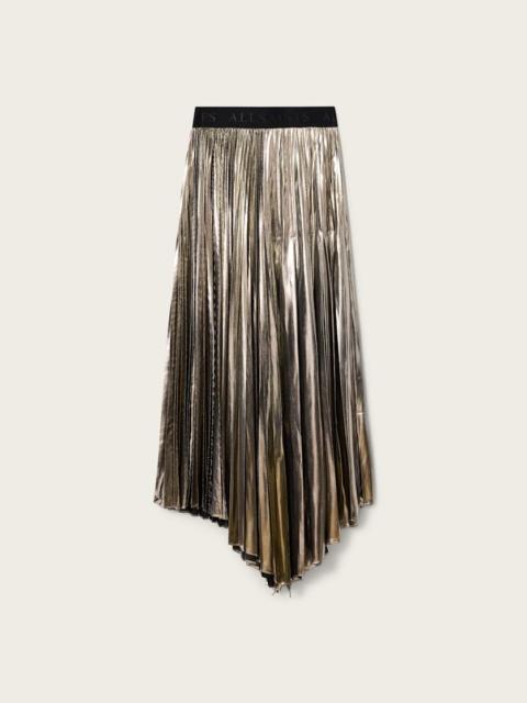 ALLSAINTS JAX PLEATED MIDI SKIRT