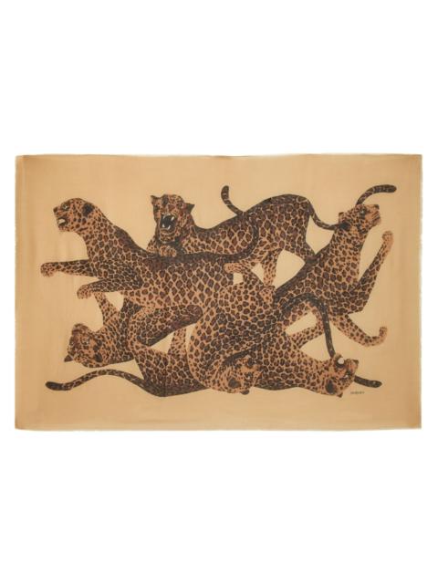 SAINT LAURENT Saint Laurent Leopard Wool Scarf