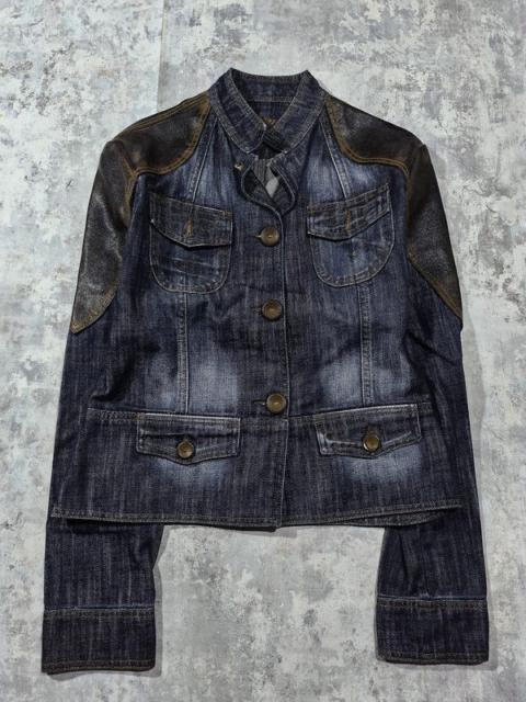 Hysteric Glamour leather patch shoulders denim jacket miss sixty style
