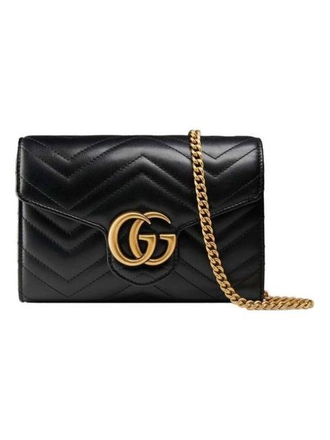 GUCCI (WMNS) Gucci GG Marmont Matelasse Mini Bag 'Black' 474575-DRW1T-1000