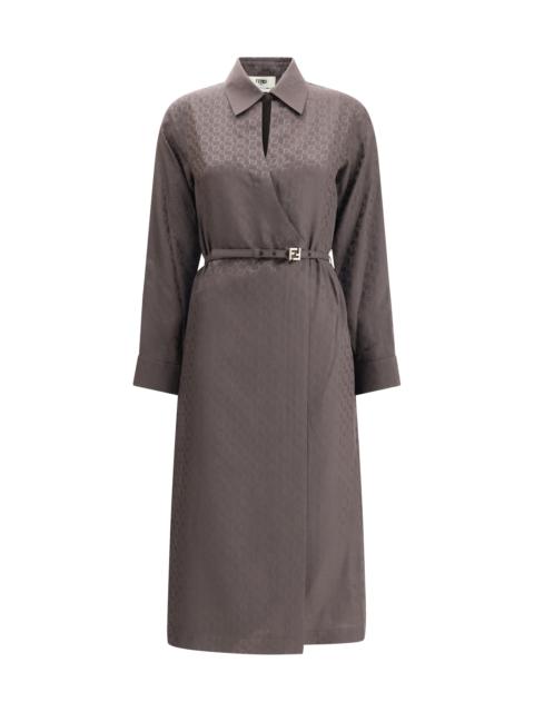 Fendi Women Ff Silk Jacquard Dress