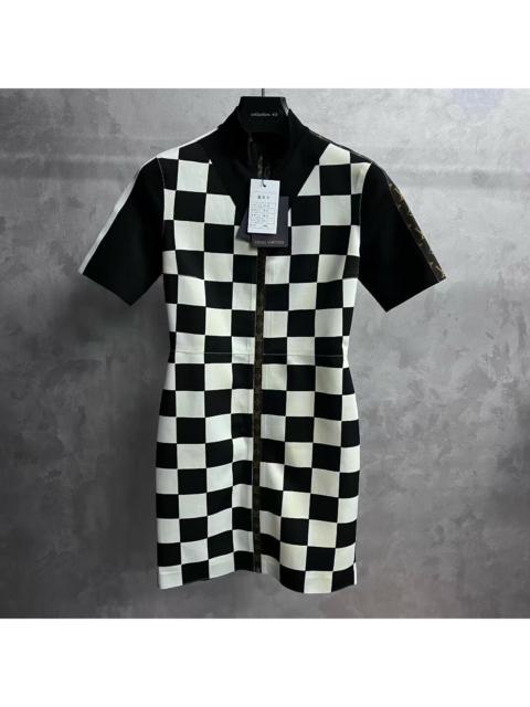 Louis Vuitton Louis Vuitton White Plaid A-Line Short-Sleeve Dress