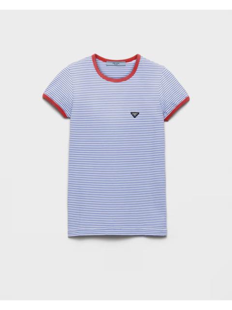 Prada Prada Striped Stamp T-shirt