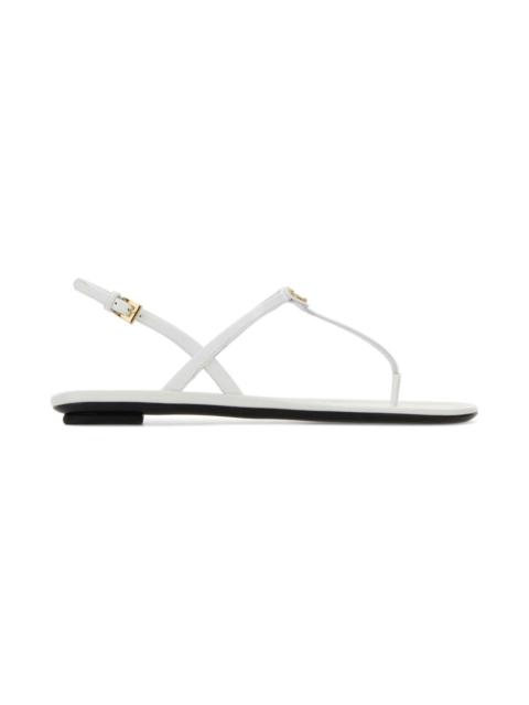 Prada White Leather Thong Sandals