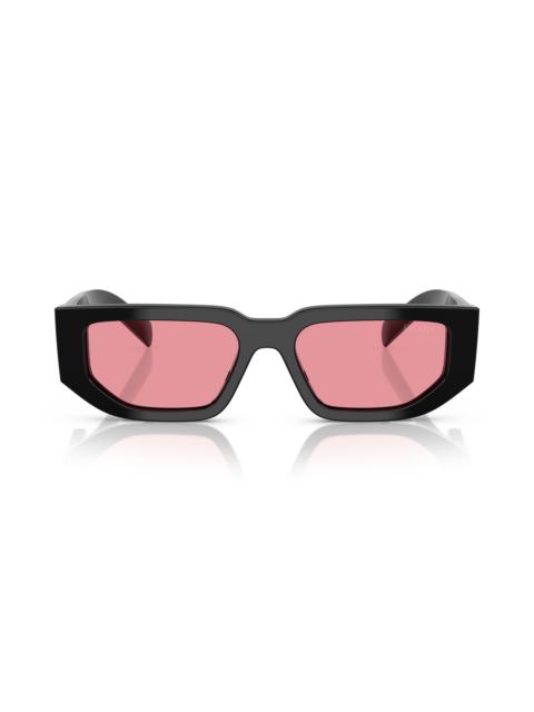 Prada Prada 55mm Rectangular Sunglasses in Black Pink at Nordstrom