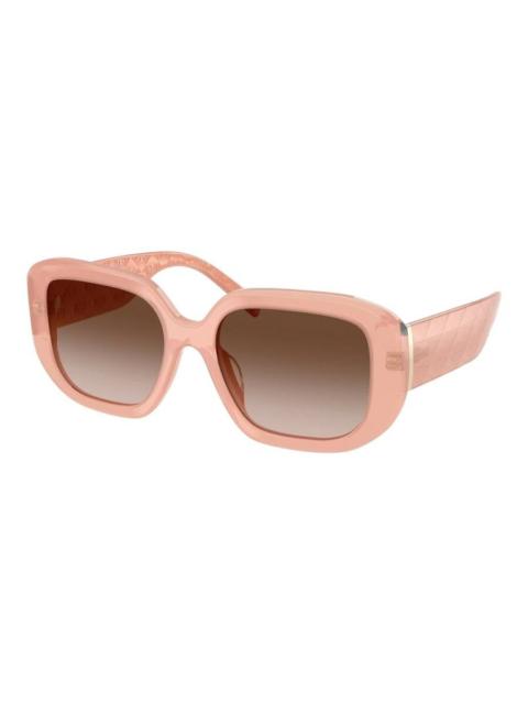 TORY BURCH Tory Burch Brown Gradient Geometric Ladies Sunglasses TY7218U 202813 54