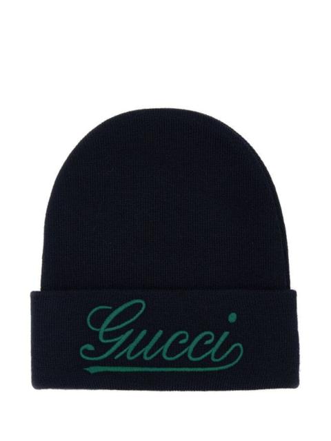 GUCCI Gucci Men Dark Blue Wool Beanie Hat