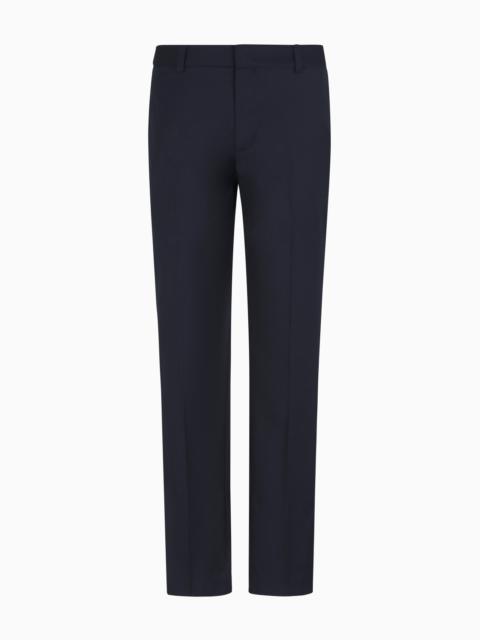 EMPORIO ARMANI LIGHTWEIGHT VIRGIN WOOL-BLEND TWILL CHINOS