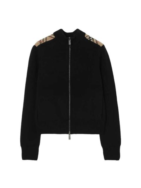 Burberry Burberry Jemima Check Patch Wool Cashmere Cardigan