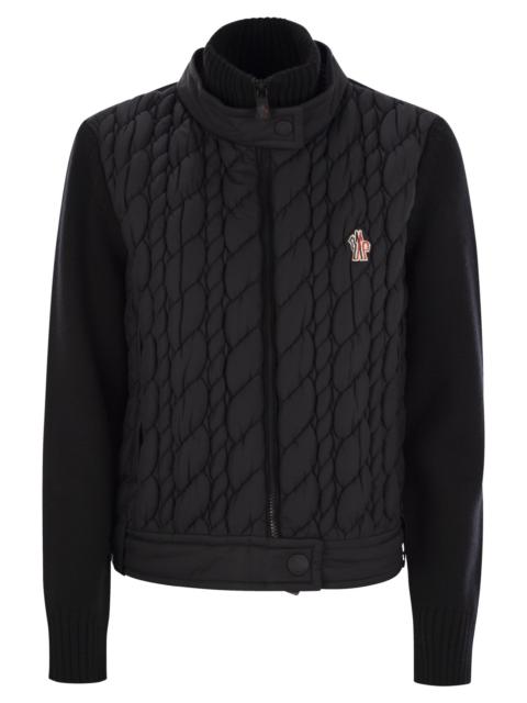 Moncler Grenoble Women Padded Wool Cardigan With Zip