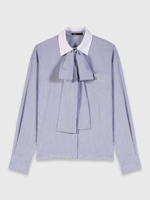 maje Striped bow shirt