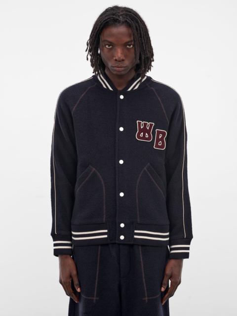 WALES BONNER Navy October Wool Varsity Jacket