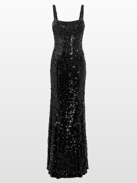 JENNY PACKHAM Jenny Packham Mirabeau Sequin-Embellished Dress in Liquorice at Nordstrom