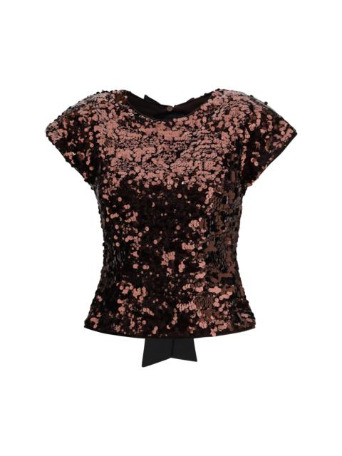 GANNI Ganni Women Velvet Sequins Top