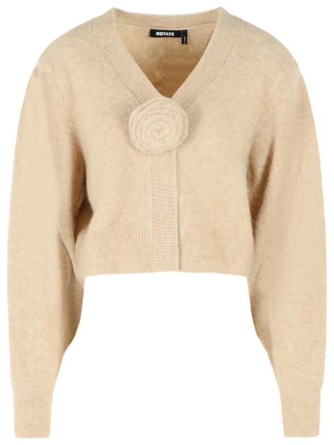 ROTATE Rotate Beige Alpaca Blend Cardigan Women