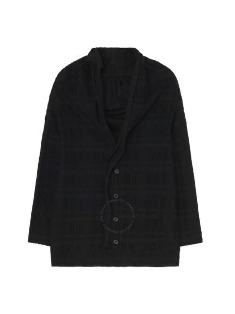 Yohji Yamamoto Intarsia Plaid JQ Cardigan, Brand Size 2 (Small)