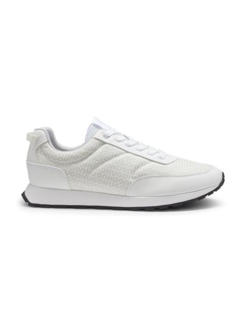 HUGO LOW-TOP TRAINERS WITH MONOGRAMMED UPPERS