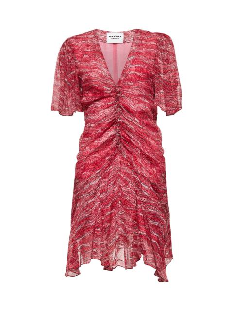 Marant Etoile Women Red Printed Muslin Short Vivienne Dress