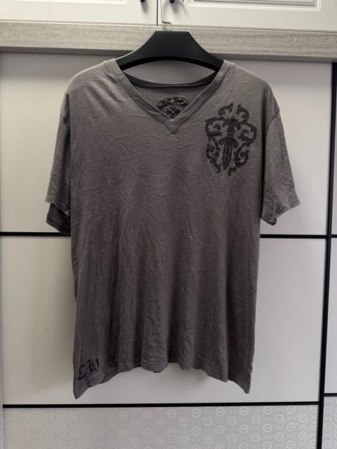 Chrome Hearts Chrome Hearts Charcoal V-Neck Short Sleeve Top