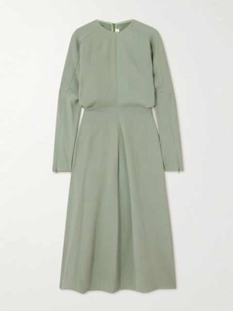 Victoria Beckham Paneled Crepe Midi Dress