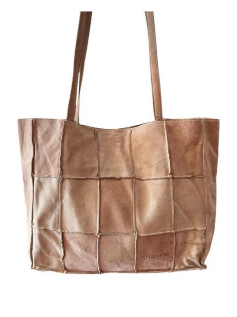 CHANEL Vintage Chanel Suede Leather Tote Bag