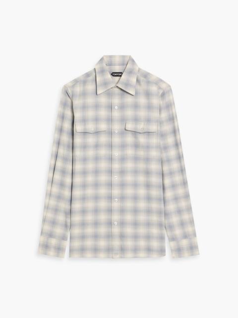 TOM FORD Checked cotton-flannel shirt