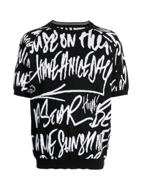 TAKAHIROMIYASHITA TheSoloist. GRAFFITI-PRINT SHORT-SLEEVE JUMPER