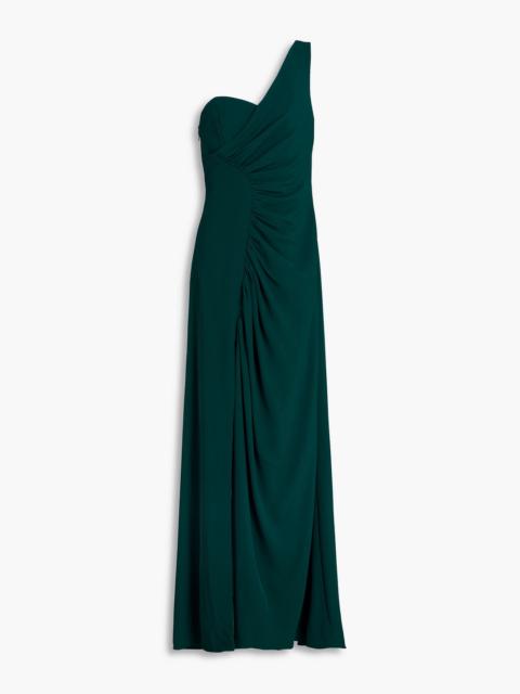 Other Designers Verdianna one-shoulder ruched crepe gown