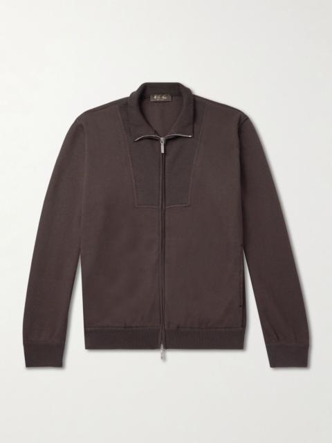 Loro Piana Whitney Ribbed Cotton, Silk and Cashmere-Blend Sweater Brown