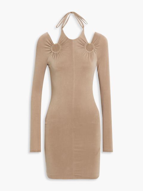 Dion Lee Cutout ruched cupro-blend halterneck mini dress