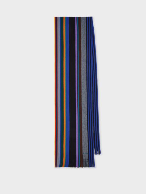 Paul Smith Multicolour Merino Wool Twisted Stripe Scarf