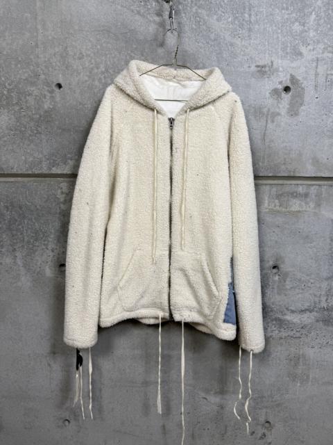 Greg Lauren Greg Lauren Ivory Sherpa Zip Hoodie