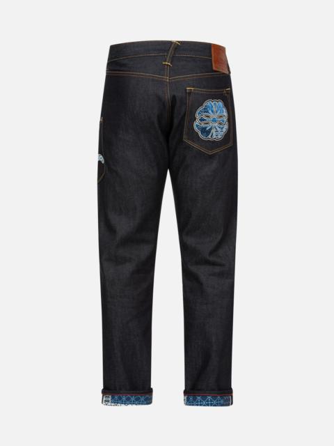 EVISU Seagull and Kamon Sashiko Embroidery Carrot Fit Jeans #2017