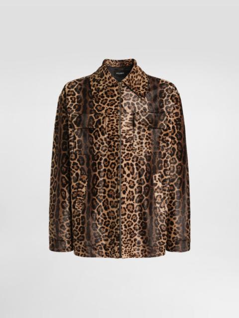 Dolce & Gabbana Leopard-print pony shirt-style jacket