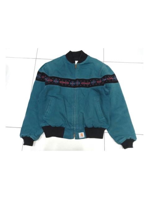 Vintage Carhartt USA Aztec Navajo Teal Bomber Jacket