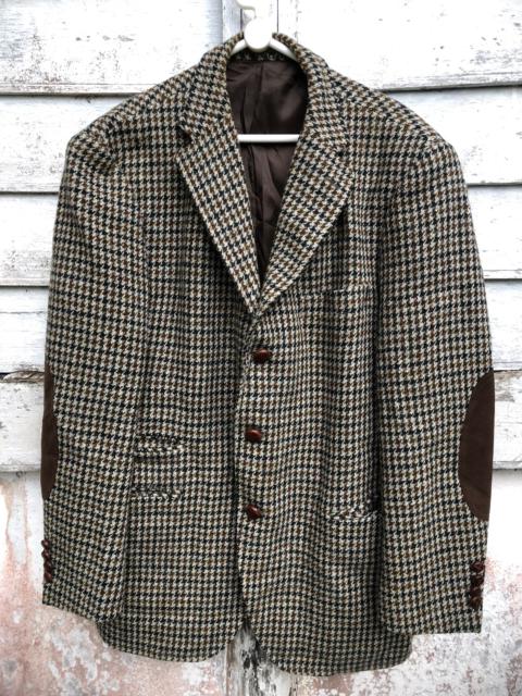 Other Designers Vintage - Harris Tweed Houndstooth Leather Elbow Patches Blazer