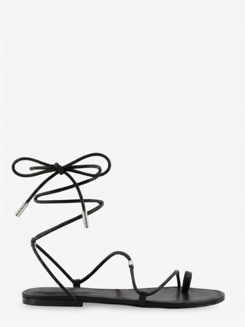 CELINE Celine Women Leather Sandals With Metal Triomphe Logo