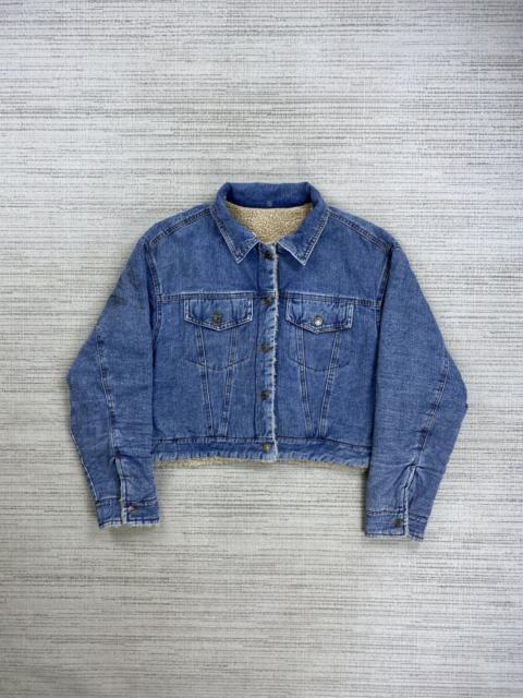 Other Designers Japanese Brand × Vintage - Vintage Sheson Breasted Cropped Sherpa Denim Jacket