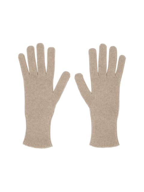 BASERANGE Beige Ribbed Gloves