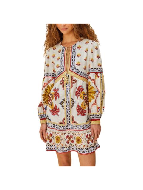 FARM RIO FARM Rio Linen-Blend Marys Tiles Mini Dress