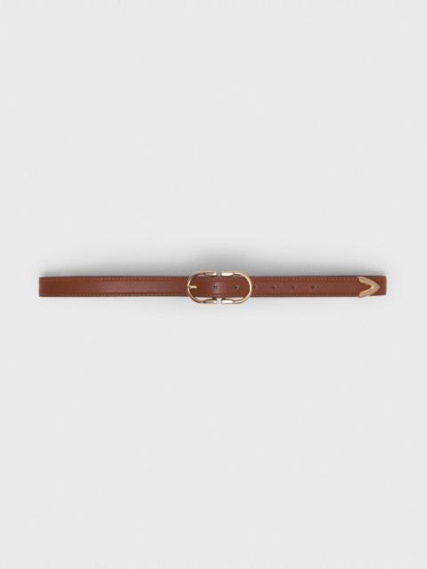maje Double-buckle leather belt