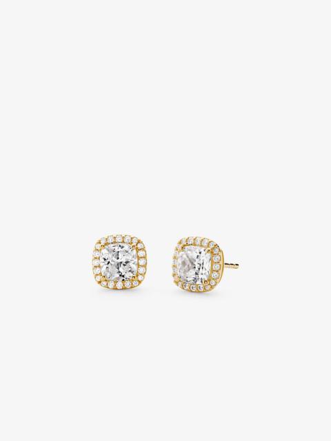 MICHAEL KORS Precious Metal-Plated Sterling Silver Pavé Stud Earrings