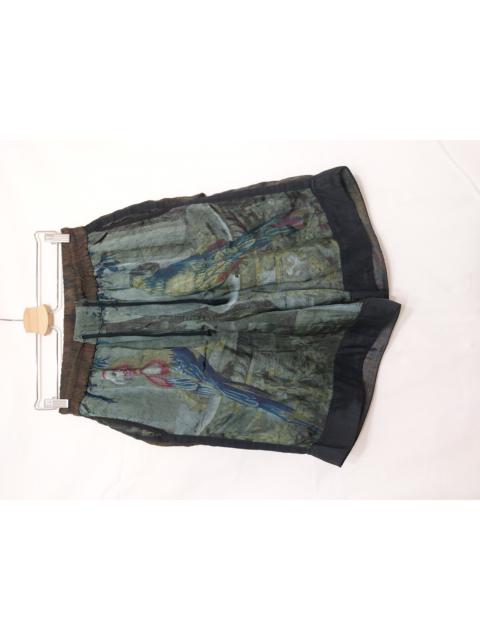 Dries Van Noten SS17 Runway Parrot Tapestry Print Viscose Shorts