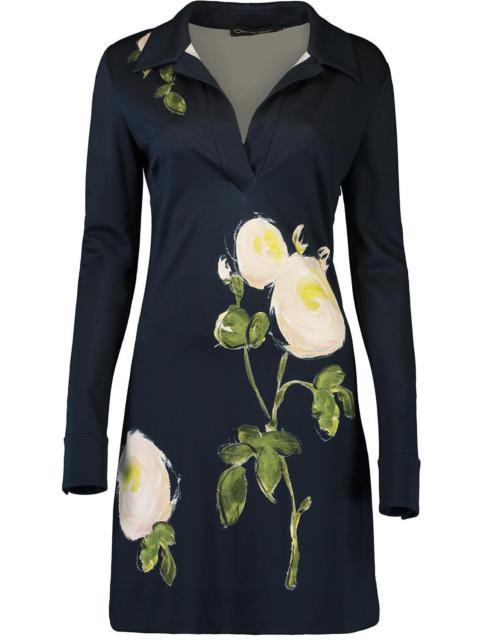 Oscar de la Renta Long Sleeve Roses Milano Dress